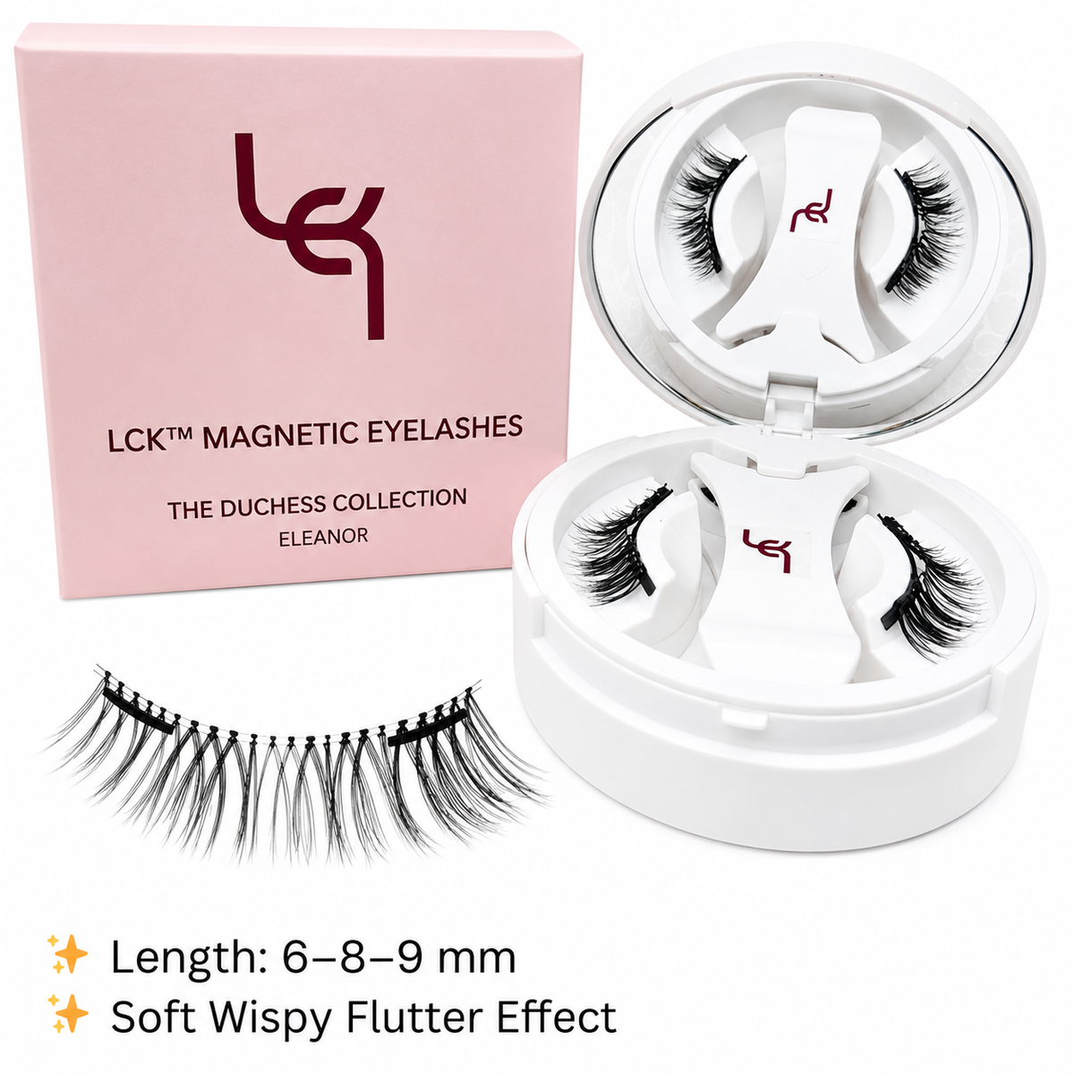 Eleanor Magnetic Eyelashes – No Glue, Just Clamp | Reusable & Waterproof