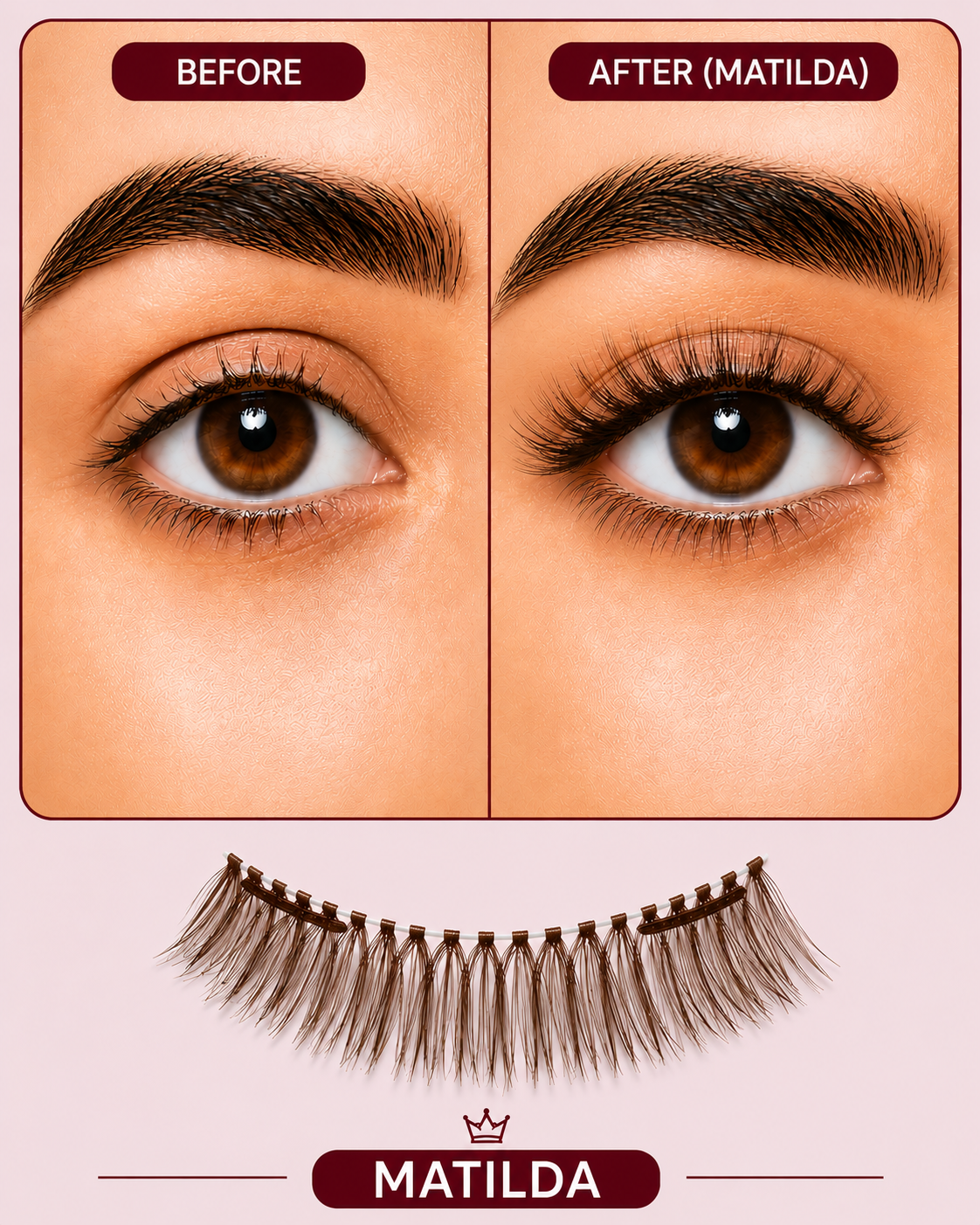 Matilda Magnetic Eyelashes – No Glue, Just Clamp | Reusable & Waterproof