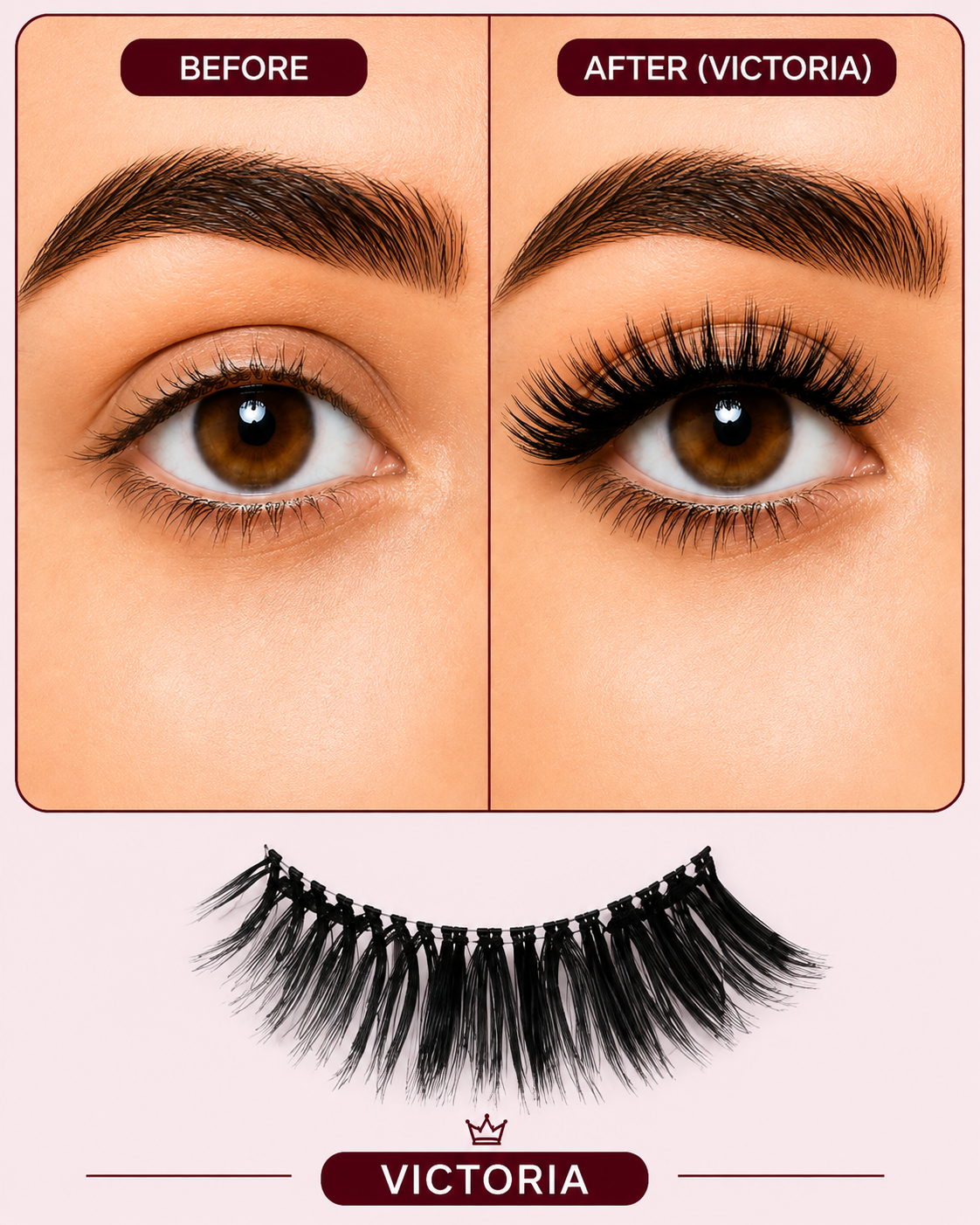 Victoria Magnetic Eyelashes – No Glue, Just Clamp | Reusable & Waterproof