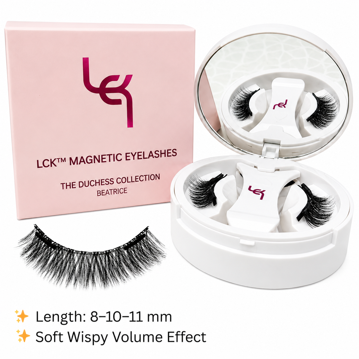 Beatrice Magnetic Eyelashes – No Glue, Just Clamp | Reusable & Waterproof