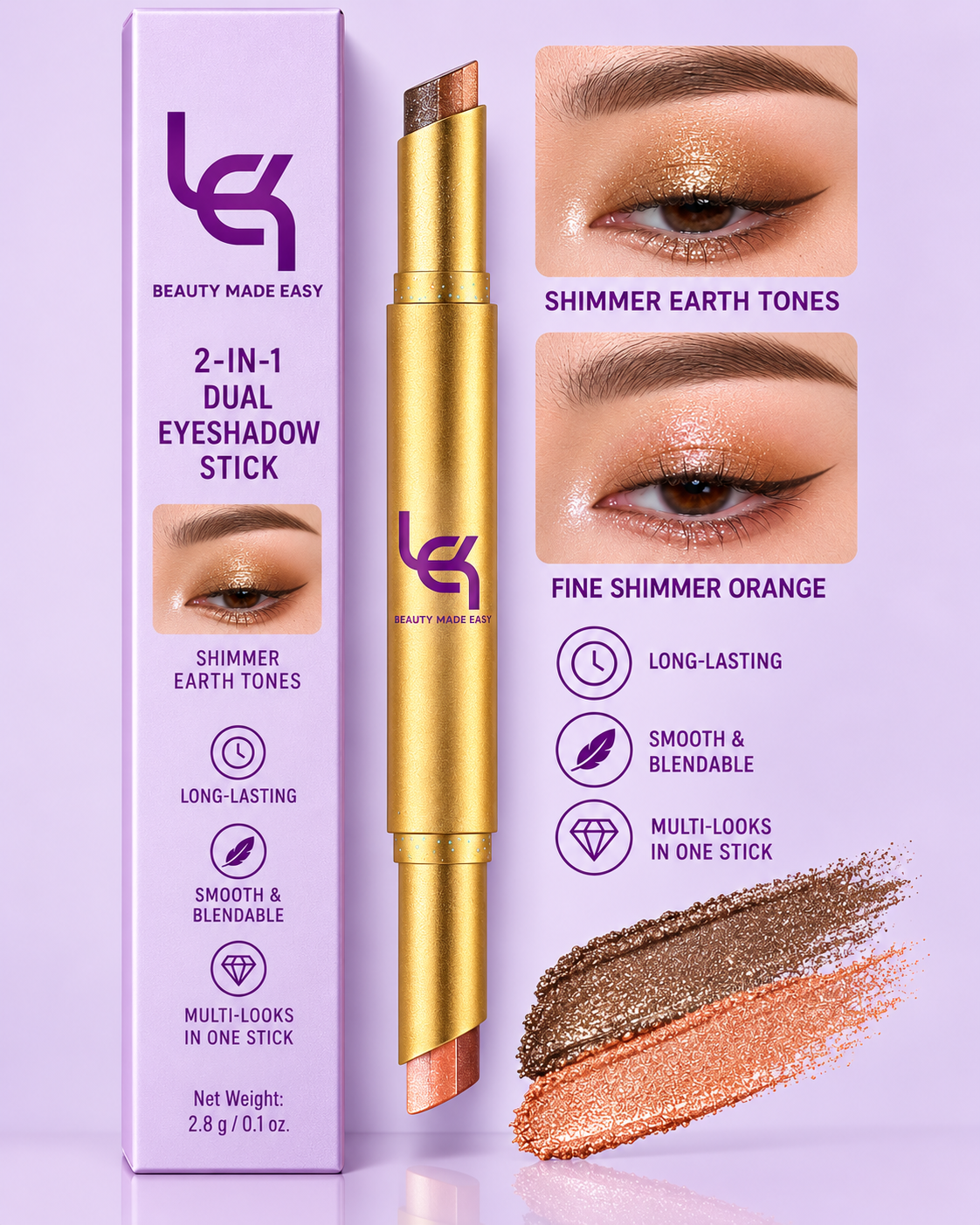 LCK 2-in-1 Dual Eyeshadow Stick – Shimmer Duo